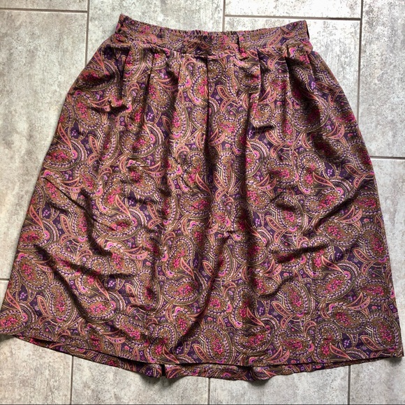 One-of-a-kind Paisley Slippery Skirt size L - Picture 1 of 8